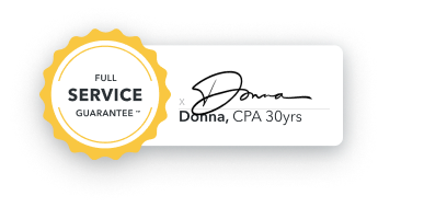 Full service Guarantee. Signature. Donna, CPA 30yrs